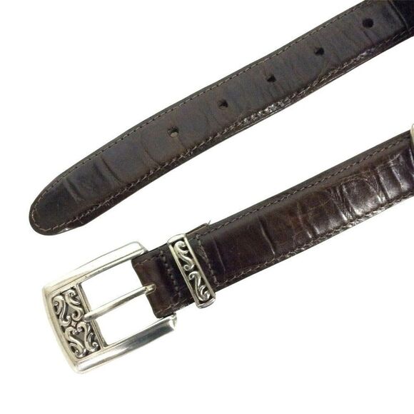 Brighton Concho Belt Size Small Brown Textured Leather Made In USA - Picture 2 of 6